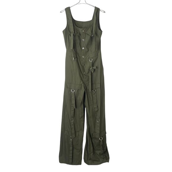 Forever 21 Jumpsuit Cargo Style Sleeveless Wide Leg Utility Fitted Size Small - Picture 1 of 11